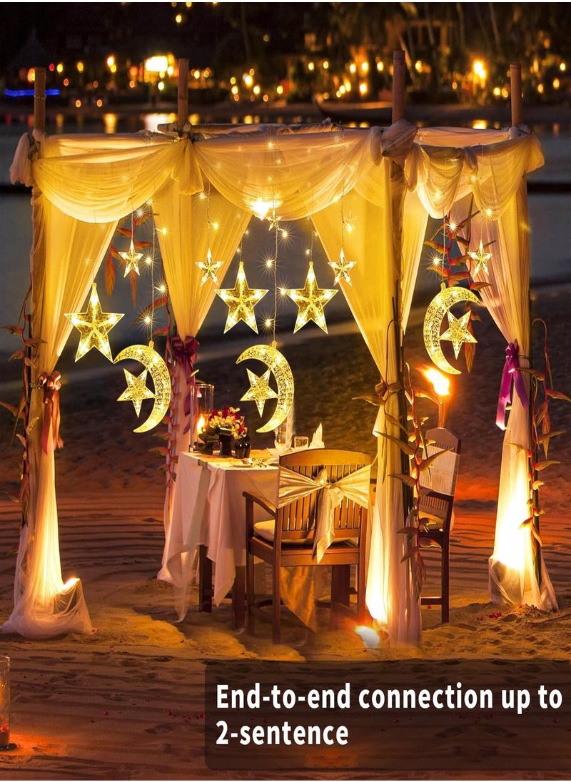 Home Care - LED Moon And Star Pattern Ramdan Decorative Lights Warm White 3 M LED Moon And Star Pattern Ramdan Decorative Lights Warm White Three Pin Plug - Image 1