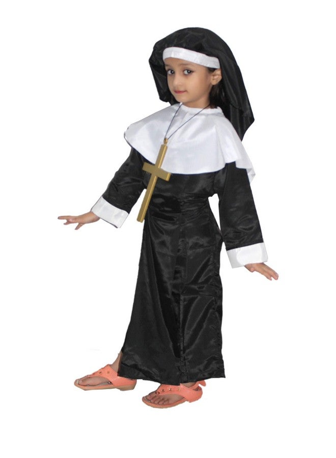 Kaku Fancy Dresses Kaku Fancy Dresses Our Community Helper Nun Costume, Catholic Sister Gown For Girls - Black & White, 5-6 Years - Image 5