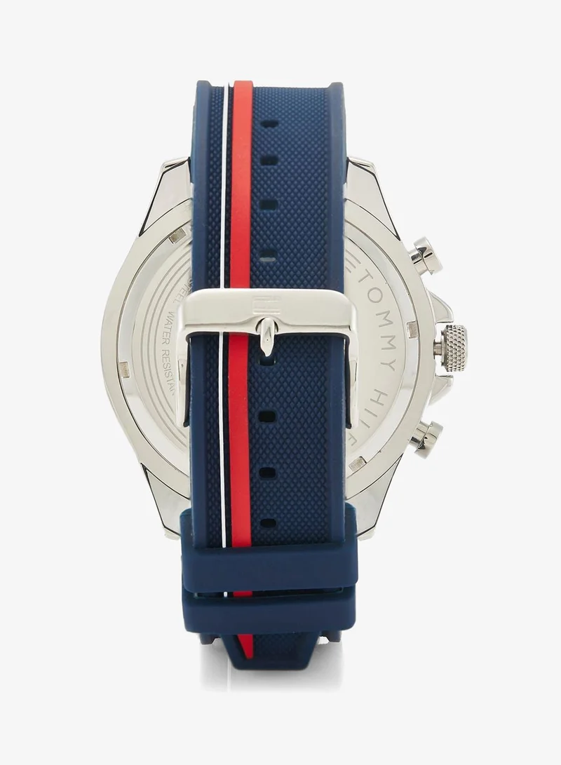 Tommy Hilfiger  Mens Analog Multifunction Quartz Watch With Blue Silicone Bracelet - 1792083 for Men | Best Price UAE