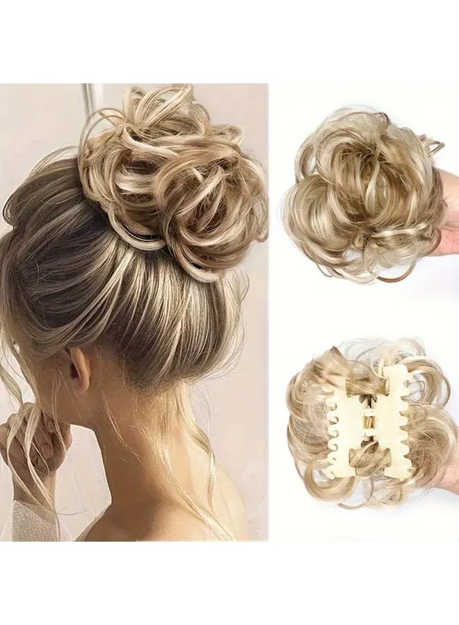 Messy Bun Chignon Donut Hair Pad Elastic Rope Rubber Band For Women Color XS02 86H10 4 Inch - Image 1