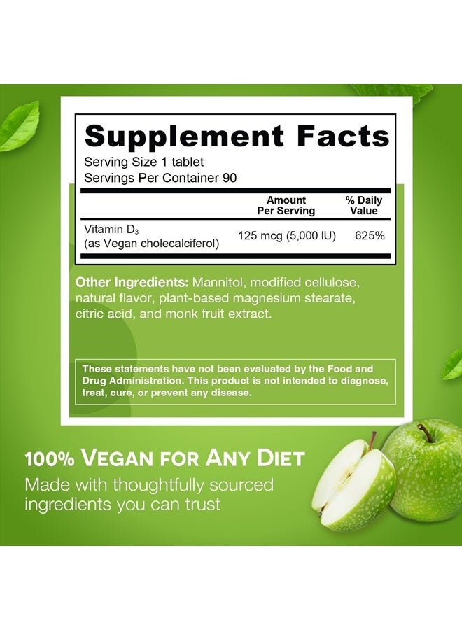 EZ Melts Dissolvable Vitamin D3 5,000 IU, Sugar-Free, 3-Month Supply - Image 5
