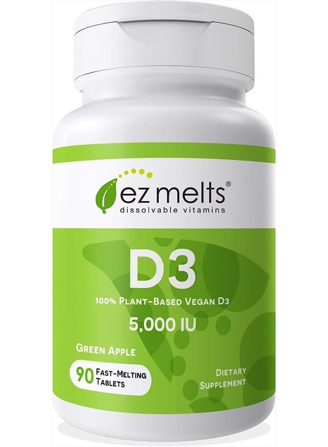 EZ Melts Dissolvable Vitamin D3 5,000 IU, Sugar-Free, 3-Month Supply - Image 1