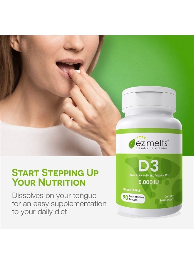 EZ Melts Dissolvable Vitamin D3 5,000 IU, Sugar-Free, 3-Month Supply - Image 2