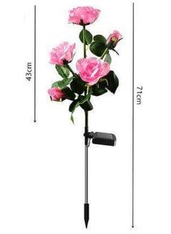 Gerenic Solar Rose Light, 5 Heads Waterproof Solar Powered Flower Lights, Rose Light for Garden Patio and more  - Image 1