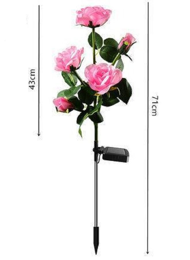 Gerenic Solar Rose Light, 5 Heads Waterproof Solar Powered Flower Lights, Rose Light for Garden Patio and more - Image 1