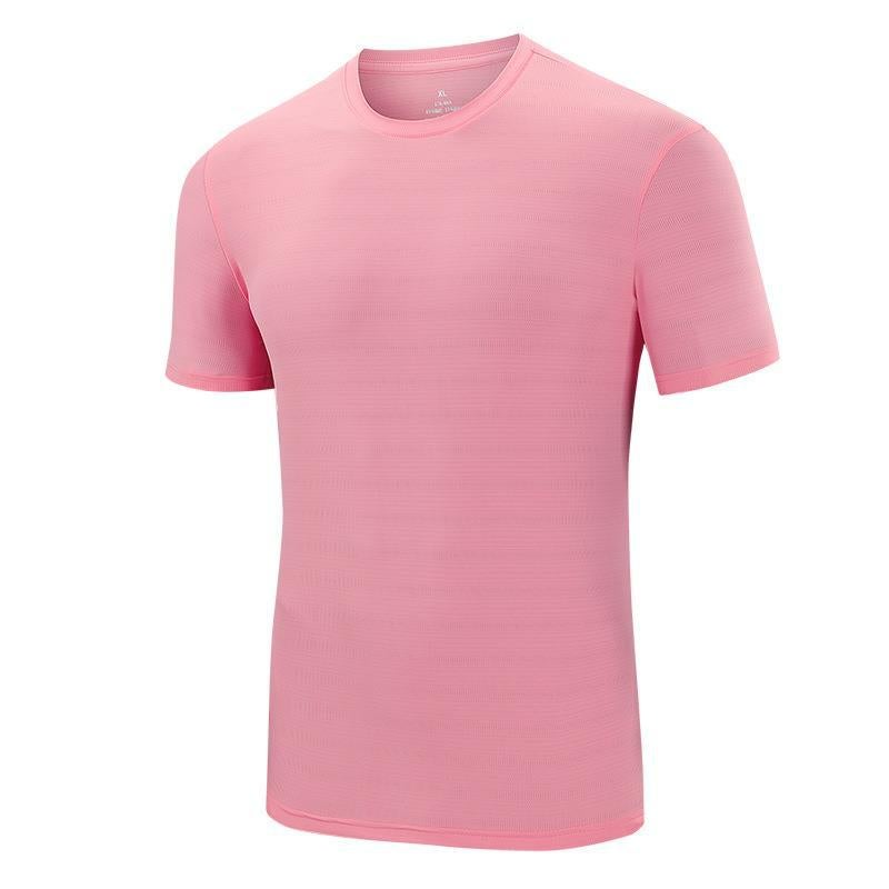 Cool Ice Silk Cotton Men's Short-sleeved T-shirt Summer White Half-sleeved Clothes Men's Solid Color Mercerized T-shirt Base Shirt - Image 4