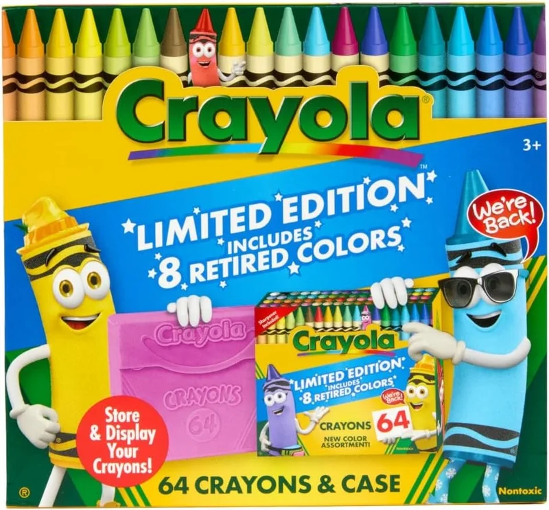 Crayola Crayola 64 Count Crayons, with Limited Edition Colors & Plastic Case, Coloring Set, Gift for Kids Ages 3 & Up (Assorted)