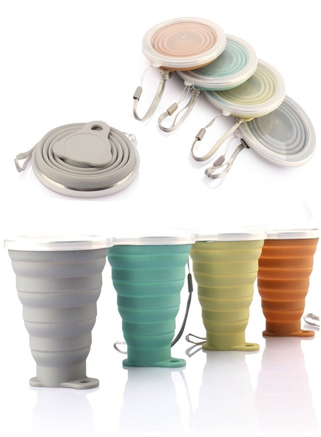 ME.FAN Silicone Collapsible Travel Cup - Silicone Folding Camping Cup with Lids - Expandable Drinking Cup Set - BPA Free, Portable, Graduated [9.22oz] - Image 1