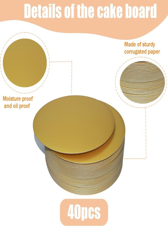 Jninexiu 40Pcs Cake Boards 10 Inch Round Disposable Circle Cardboard Base, Disposable, Perfect for Decorating - Image 2