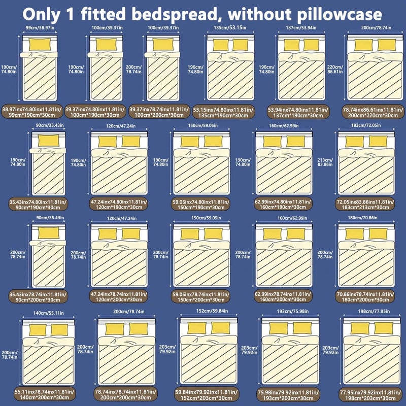Printed Mattress Sunshine Blue Queen Size 59.84 x 79.92 Inches for Bedroom Bedding - Image 3