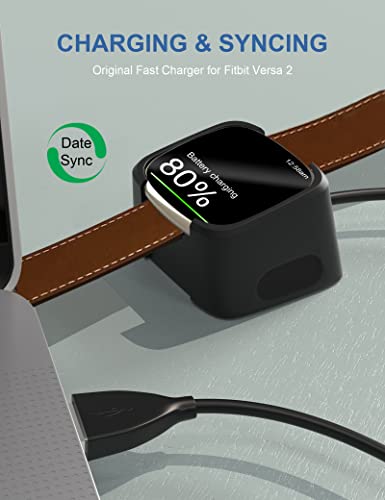 Bicmice 3.3Ft USB Charger Compatible with Fitbit Versa 2 Charger Dock Anti-Slip Replacement Smartwatch Charging Cable Stand(not for Fitbit Versa/Versa Lite) - Image 3