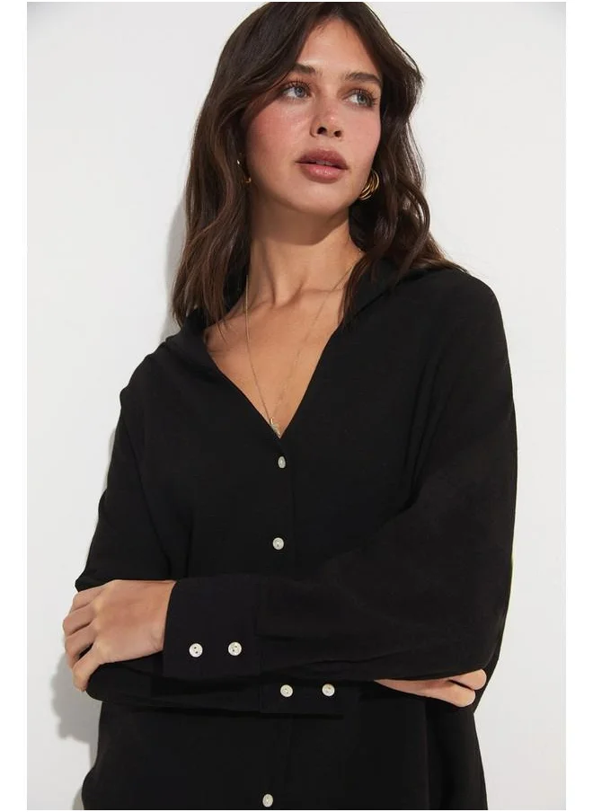 جون June Shirt Trousers Set Black