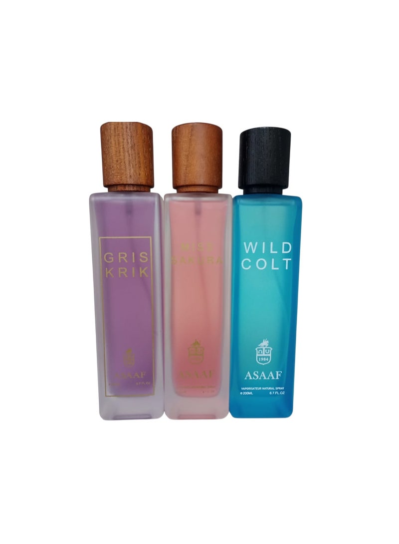 عساف مجموعه عطر عساف وايلد كولت و مس ساكيرا و جريس ايريك 200مل - Image 2