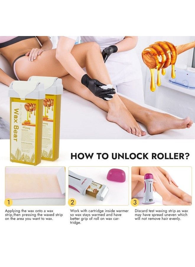 Wax Bear - Roll On Wax Kit For Hair Removalroller Wax Cartridge Depilatory Wax Heater Kit Digital Temperature Display With For Personal & Professional Use，White - Image 1
