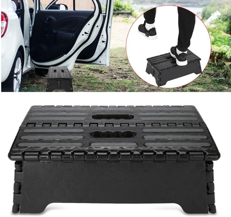woobles Folding Step Stool, Portable Step Ladder Half Step Ladder Foot Step Stool for Elderly Pregnant Bathroom Travel Use Adults, Kitchen Garden Bathroom Stepping Stool Foldable Stool(Black) - Image 4