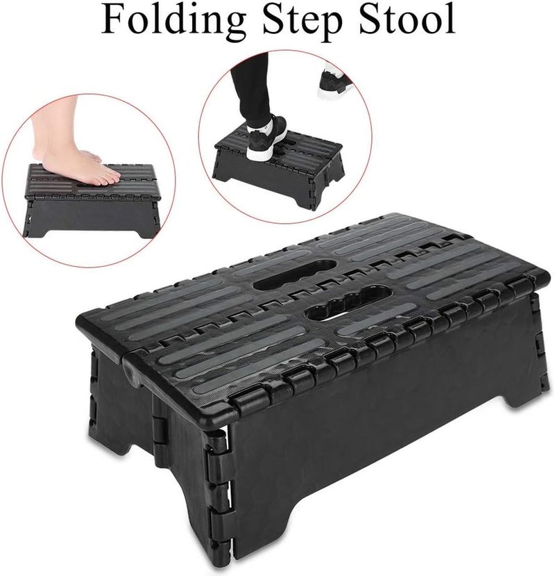 woobles Folding Step Stool, Portable Step Ladder Half Step Ladder Foot Step Stool for Elderly Pregnant Bathroom Travel Use Adults, Kitchen Garden Bathroom Stepping Stool Foldable Stool(Black) - Image 5