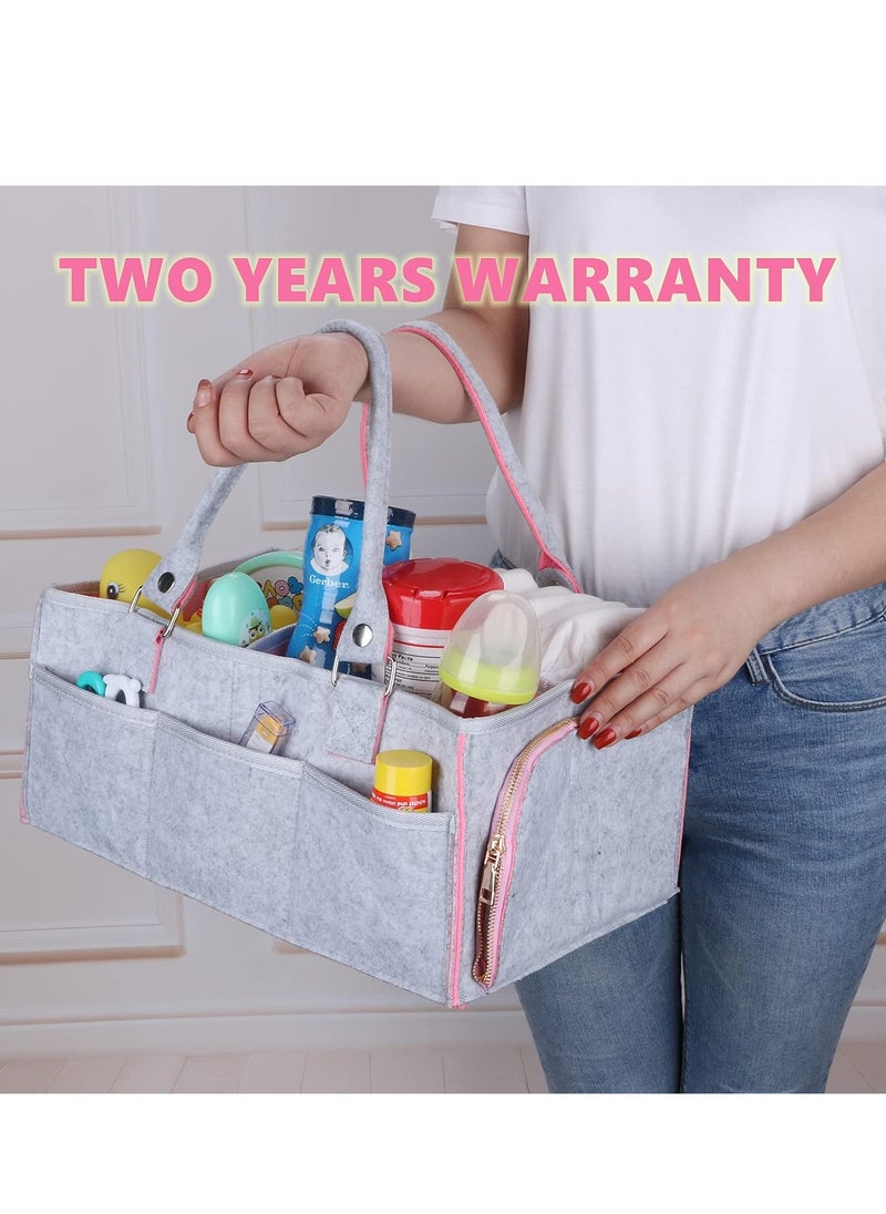 Gonice Baby Diaper Caddy Organizer for Girl Boy Large Nursery Storage Bin Basket  - Image 2