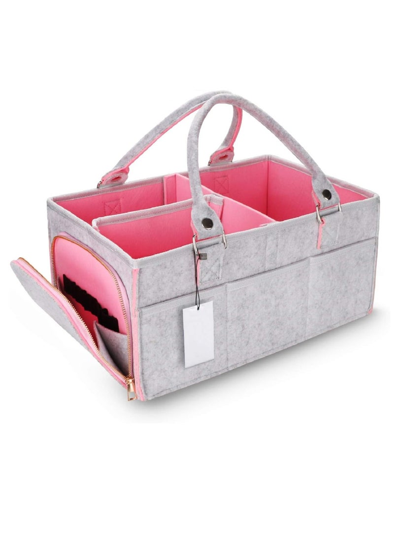 Gonice Baby Diaper Caddy Organizer for Girl Boy Large Nursery Storage Bin Basket  - Image 1