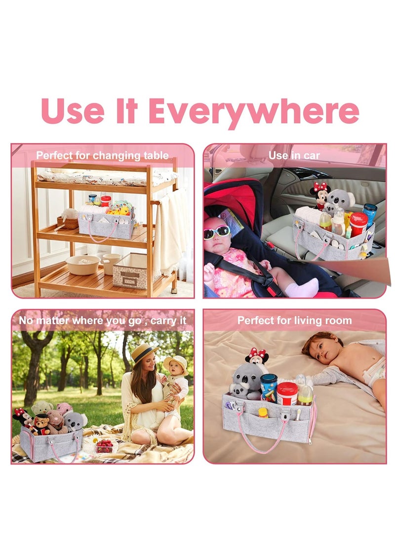 Gonice Baby Diaper Caddy Organizer for Girl Boy Large Nursery Storage Bin Basket  - Image 3