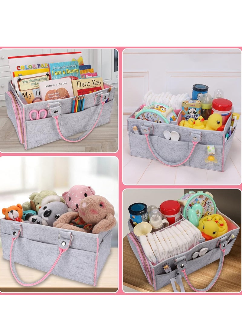 Gonice Baby Diaper Caddy Organizer for Girl Boy Large Nursery Storage Bin Basket  - Image 4