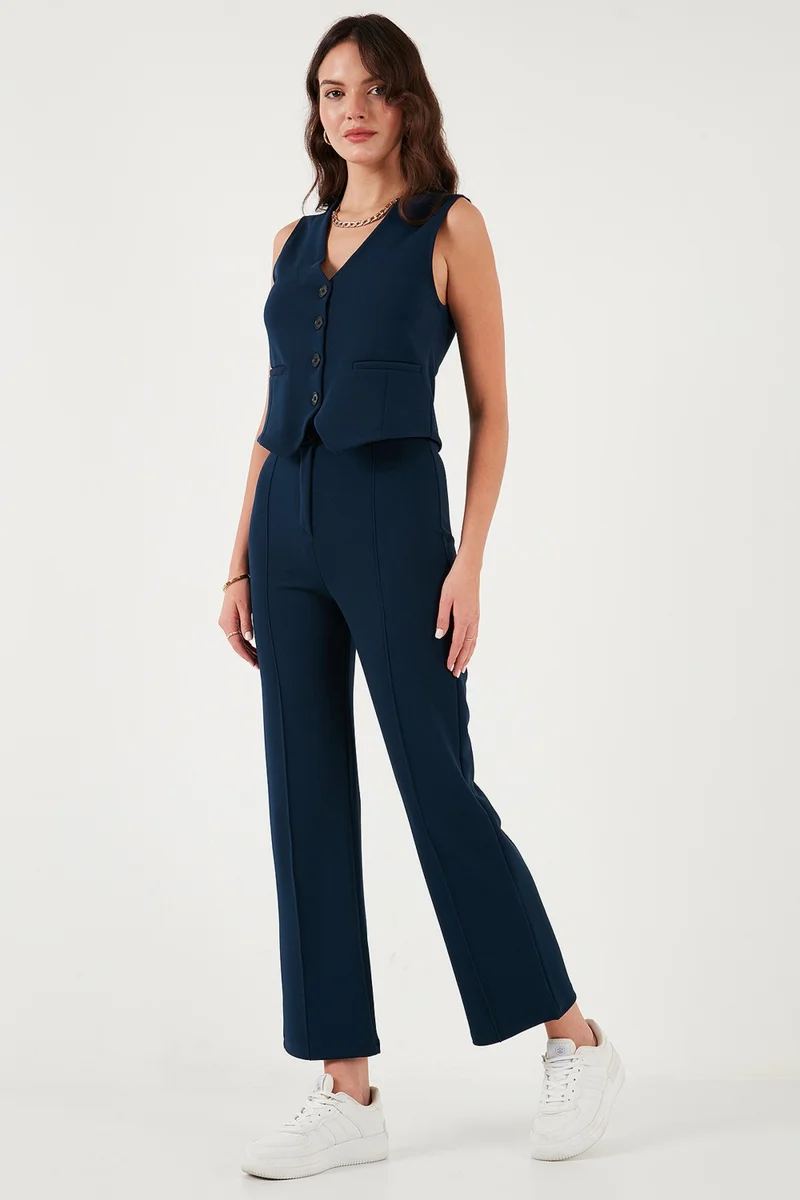 Lela Standard Fit Grass High Waist Straight Leg Trousers Women's Trousers 5865972