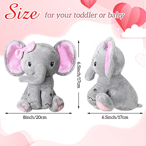 Zomiboo 3 Pieces Elephant Stuffed Animal 8 Inch Baby Stuffed Elephant Animal Plush Toy Gift Baby Girl Boys Bed Decor Cute Style - Image 5