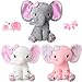 Zomiboo 3 Pieces Elephant Stuffed Animal 8 Inch Baby Stuffed Elephant Animal Plush Toy Gift Baby Girl Boys Bed Decor Cute Style - Image 4