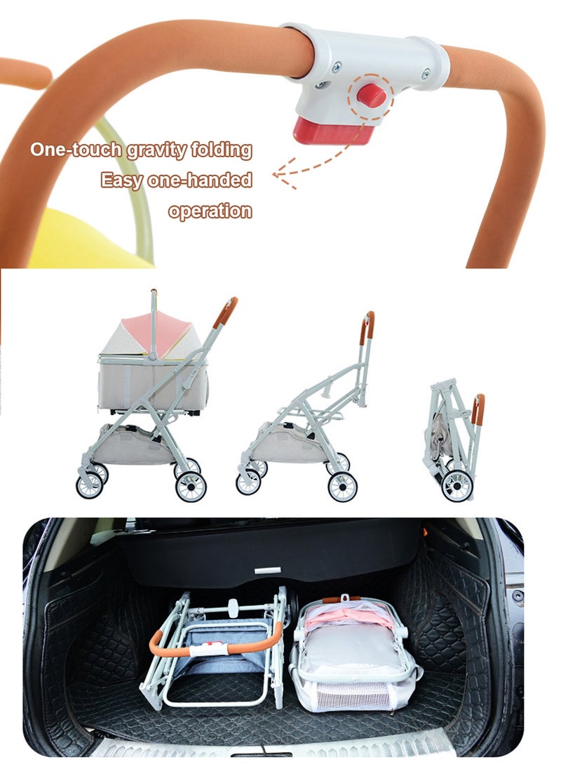 كيدل قابلة للطي عربة الحيوانات الأليفة قابلة للفصل حقيبة الحيوانات الأليفة المحمولة عربة الكلب مع سلة التخزين للكلاب الصغيرة / المتوسطة القطط ﻿ ﻿ - Image 4