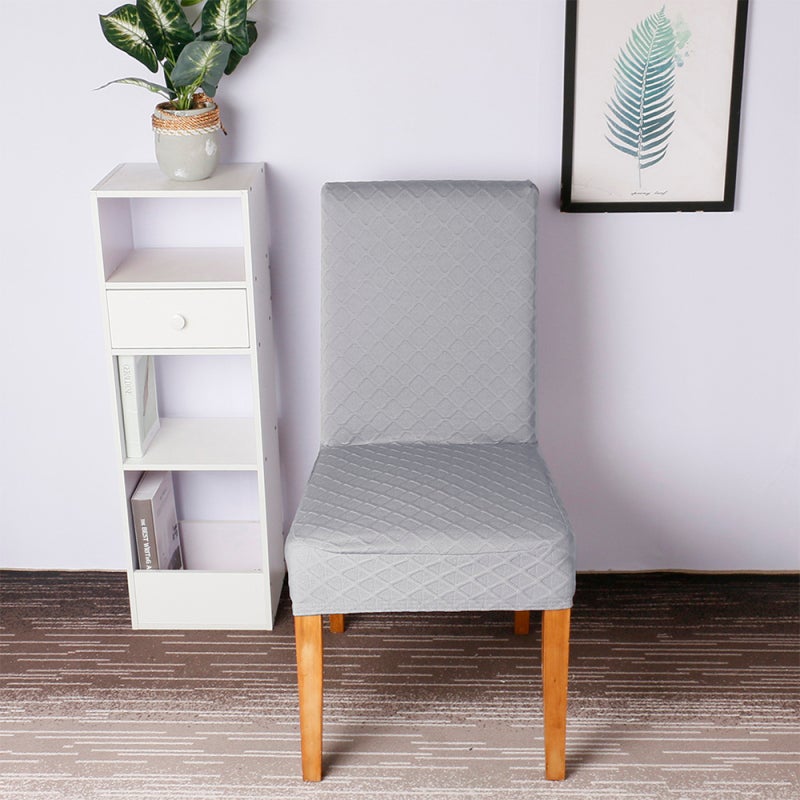 Stretchy Fabric Dining Chair Covers - Anti-Slip Elastic Hem Elegant Embossed Flower Pattern for Dining Room Hotel Meeting - Image 2