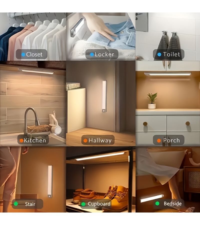 4 قطع من أشرطة إضاءة LED USB بطول 20 سم قابلة للتعديل، لون أبيض دافئ محايد، تركيب مغناطيسي - Image 5