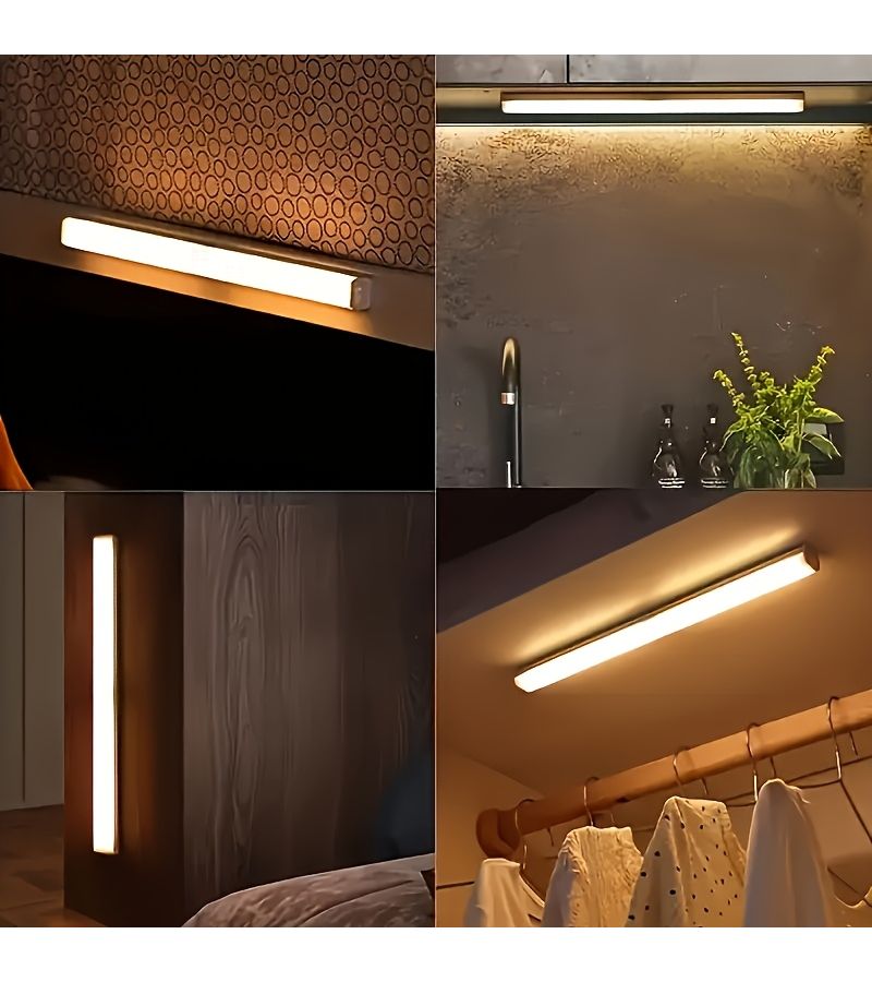 4 قطع من أشرطة إضاءة LED USB بطول 20 سم قابلة للتعديل، لون أبيض دافئ محايد، تركيب مغناطيسي - Image 2