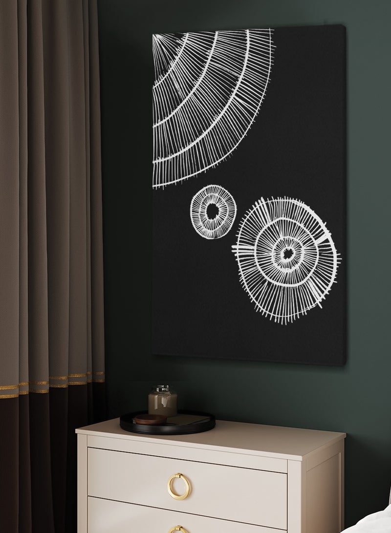 LOWHA Framed Canvas Wall Art Stretched Over Wooden Frame with Circles  Painting - Image 2