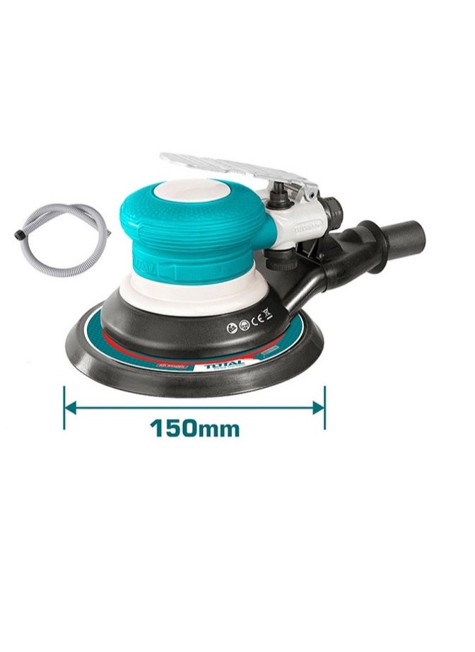 TOTAL Total 150MM (6") Air Sander – High-Speed Pneumatic Orbital Sander for Woodworking, Auto Body, Furniture & Metal Sanding – 10500 RPM with Multiple Air Connectors (EU/USA/Nitto/Italy)  - Image 2