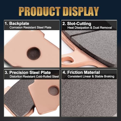 LE LEFOSSI High-Performance Front Rear Sintered Brake Pads Compatible with Can Am Spyder F3-S SE6/SM6 for Spyder F3/F3-T 2013-2021 Long-Lasting Heat Resistance Mud, Sand & Wet Conditions FA630F FA631R - Image 3
