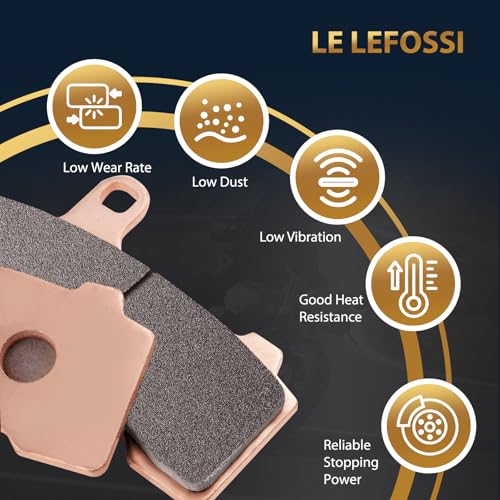 LE LEFOSSI High-Performance Front Rear Sintered Brake Pads Compatible with Can Am Spyder F3-S SE6/SM6 for Spyder F3/F3-T 2013-2021 Long-Lasting Heat Resistance Mud, Sand & Wet Conditions FA630F FA631R - Image 2