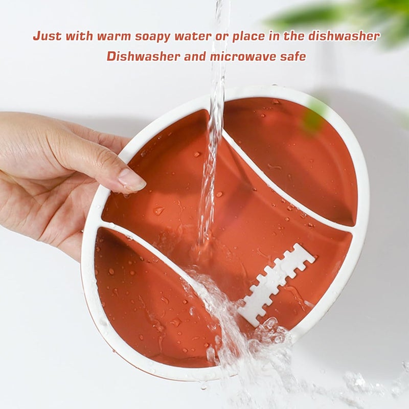 Linowos Toddler Plates Silicone Baby Divided Suction Plate Dish for Toddler Kids Self Feeding BPA Free Dishwasher and Microwave Safe - Image 5