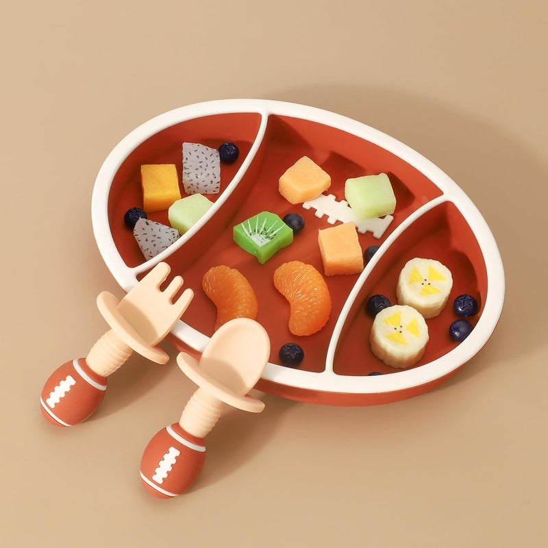 Linowos Toddler Plates Silicone Baby Divided Suction Plate Dish for Toddler Kids Self Feeding BPA Free Dishwasher and Microwave Safe - Image 2