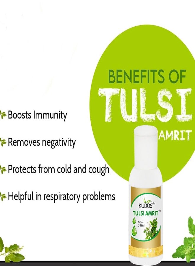كودوس قطرات كودوس فيديك تولسي أمريت - دعم طبيعي للمناعة مع 5 أنواع من الريحان المقدس | قطرات عشبية أيورفيدية | 51 مل (عبوة من 2) - Image 2