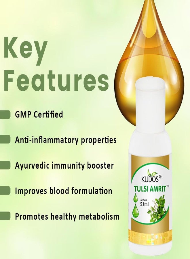 كودوس قطرات كودوس فيديك تولسي أمريت - دعم طبيعي للمناعة مع 5 أنواع من الريحان المقدس | قطرات عشبية أيورفيدية | 51 مل (عبوة من 2) - Image 3