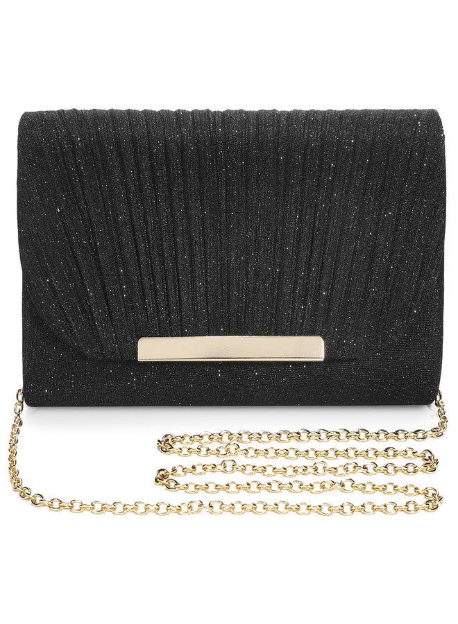 UBAYMAX Evening Bag Clutch Purses for Women Lady Girl Handbags Crossbody Bag Wedding Bag for Prom Party Wedding Engagement, Black, Durable - Image 1