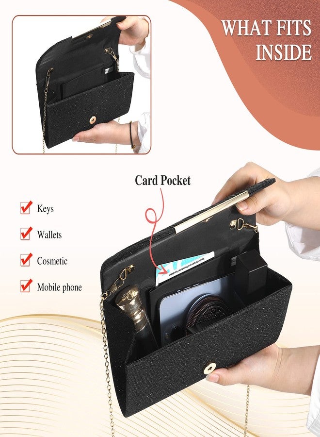 UBAYMAX Evening Bag Clutch Purses for Women Lady Girl Handbags Crossbody Bag Wedding Bag for Prom Party Wedding Engagement, Black, Durable - Image 5