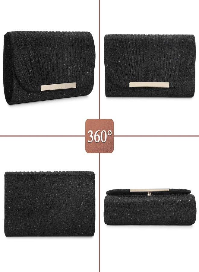 UBAYMAX Evening Bag Clutch Purses for Women Lady Girl Handbags Crossbody Bag Wedding Bag for Prom Party Wedding Engagement, Black, Durable - Image 3