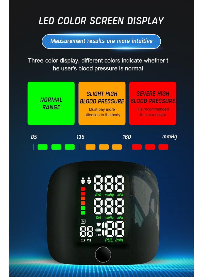 Halamine Digital Blood Pressure Monitor , Wrist Blood Pressure Machine, Adjustable Cuff, Detector 2x99 Readings Memory, Large Display Voice - Image 4