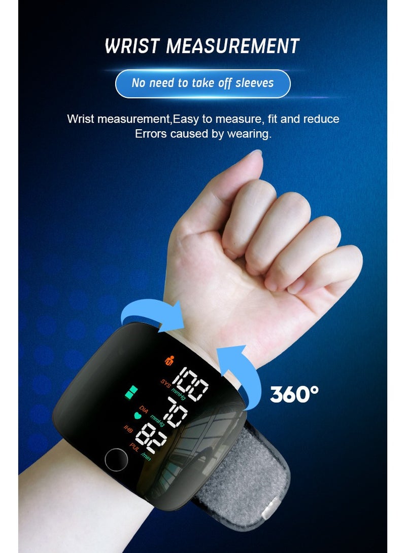 Halamine Digital Blood Pressure Monitor , Wrist Blood Pressure Machine, Adjustable Cuff, Detector 2x99 Readings Memory, Large Display Voice - Image 3