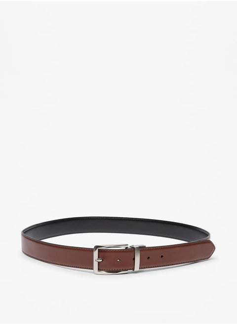Men's Solid Belt with Pin Buckle Closure