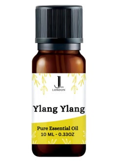 London JL Ylang Ylang (Cananga Odorata) Essential Oil - 100% Natural, Therapeutic Grade, Steam Distilled from Flowers - Pure, Potent, Floral Aromatherapy Oil for Home & Skincare 10ml 
