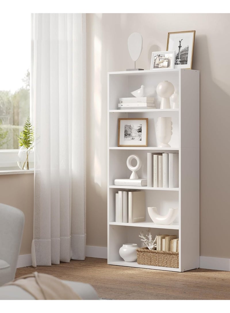 تشولوفز رفوف كتب وخزانات كتب مكونة من 5 طبقات، رفوف عرض أرضية، رفوف تخزين بارتفاع 134 سم، أثاث منزلي للمكتب المنزلي، غرفة المعيشة، غرفة النوم، وحدة أرضية - Image 2