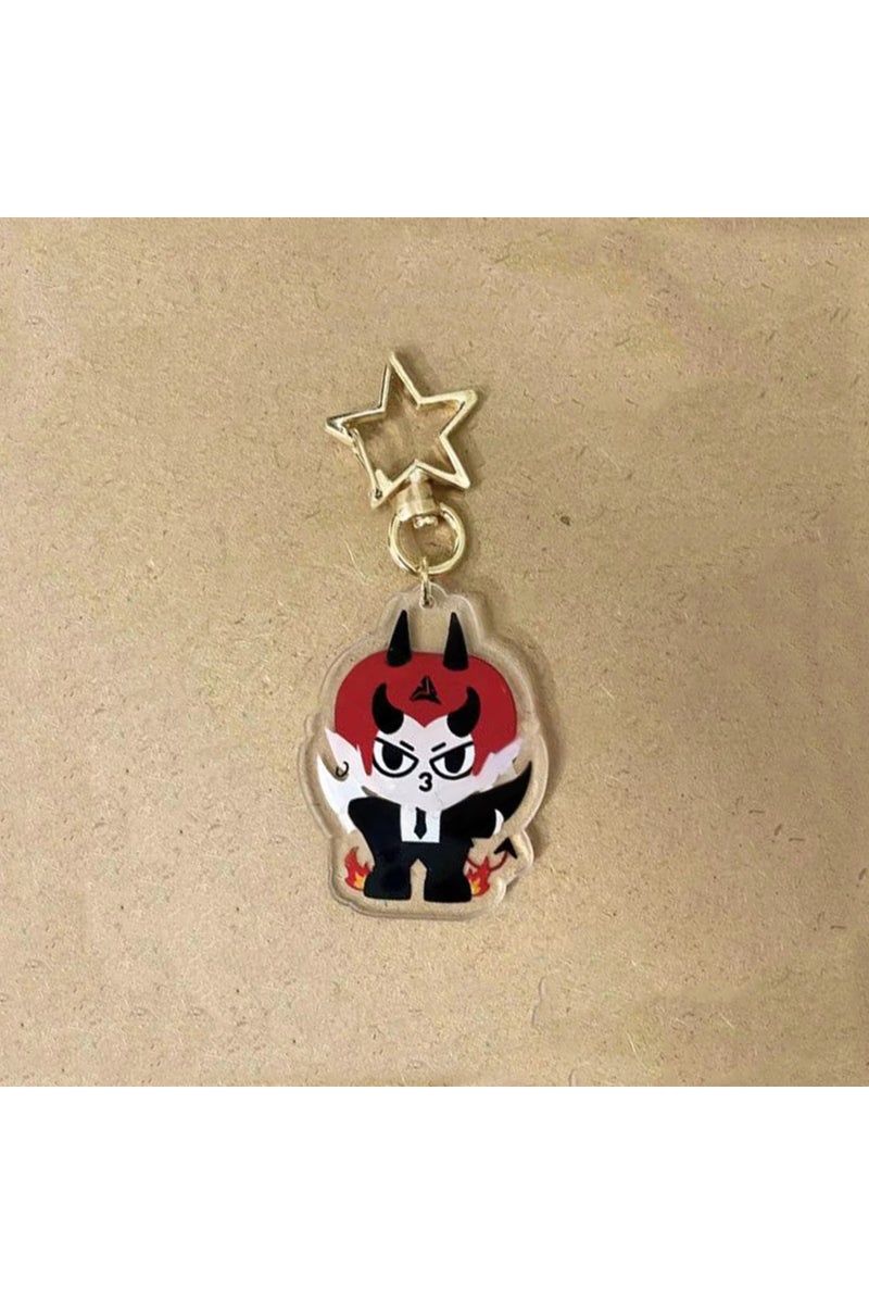 A GMMTV PerthSanta Cosplay Key Chain Alloy Star Keyring Acrylic Pendant Alloy Keychain