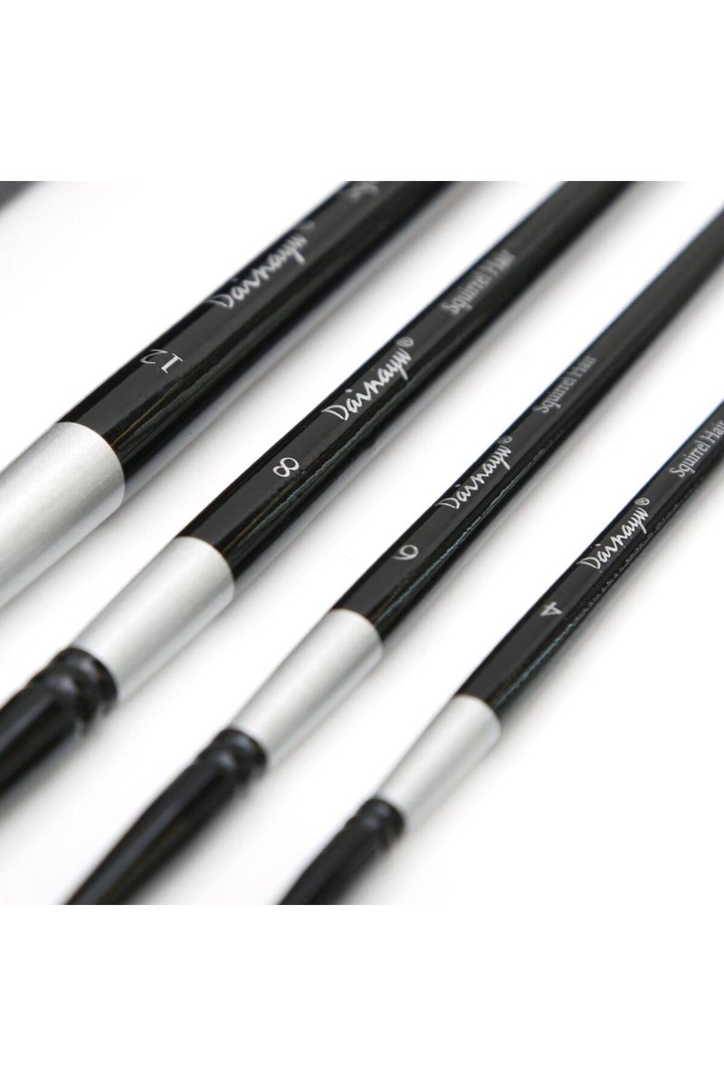 erorex 4pcs bursh set Professional 4Pcs Black Handle Round Brushes set Squirrel Hair Art Painting Brushes f - Image 3