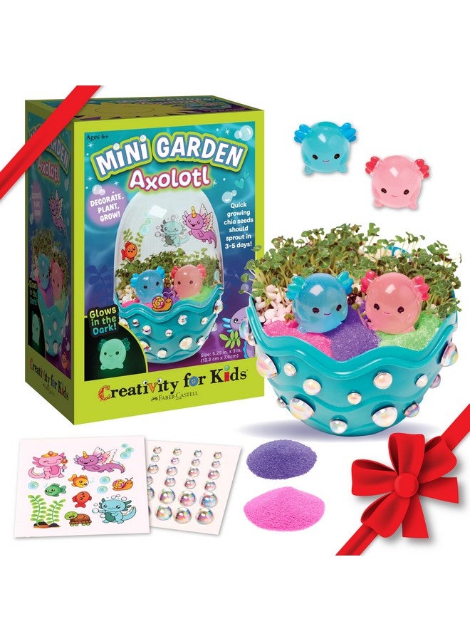 Creativity for Kids Mini Garden: Axolotl Terrarium - Stem Science Kit For Kids, Axolotl Arts And Crafts For Kids, Kids Gifts Stocking Stuffers And Diy Girls Toys Age 6-8+ - Image 1